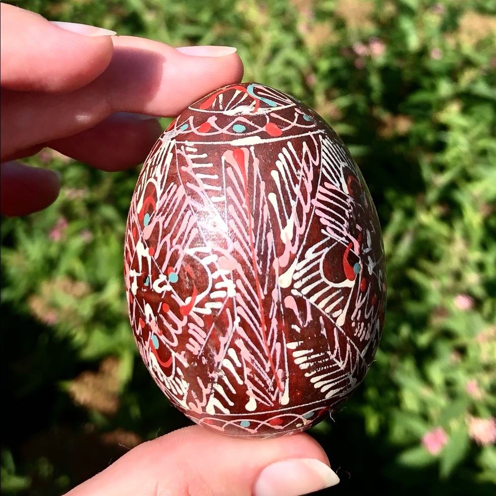 Hand painted wooden Easter egg
